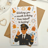 Aviation Happy Birthday Card for Pilots & Travel Lovers - Greeting Card