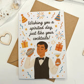 Bartender Happy Birthday Card – Cocktail Cheers - Greeting Card