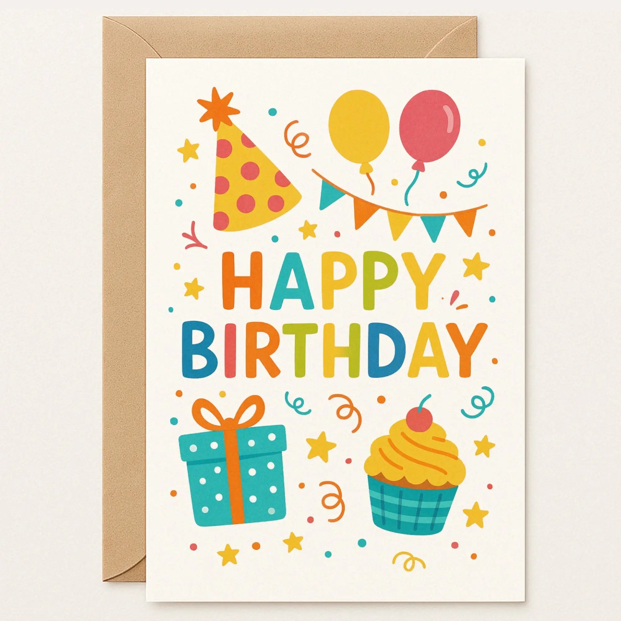 Birthday Card – Playful Cute Kids Celebration Card - Greeting Card Birthday Card – Playful Cute Kids Celebration Card - Greeting Card