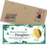 Handmade Christmas Scratch-Off Card for Daughter – Festive Keepsake Gift with Kraft Envelope | Printarelle