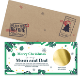 Christmas gift card with decorative envelope