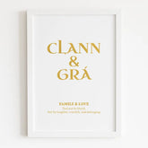 Clann & Grá Wall Art - Irish Gold Foil Print - Prints - Printarelle