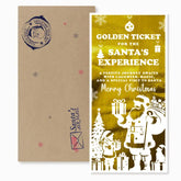 Santa's Experience ticket with brown envelope on a white background