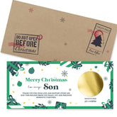 Christmas gift card with decorative envelope