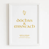 Irish Gold Foil Print – Dóchas & Misneach Wall Art - Prints - Printarelle