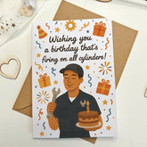 Mechanic Birthday Card – Car Lover Greeting - Greeting Card
