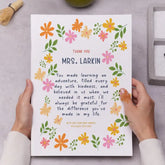 Floral Thank You Teacher Print – Personalised End of Year Gift - Prints