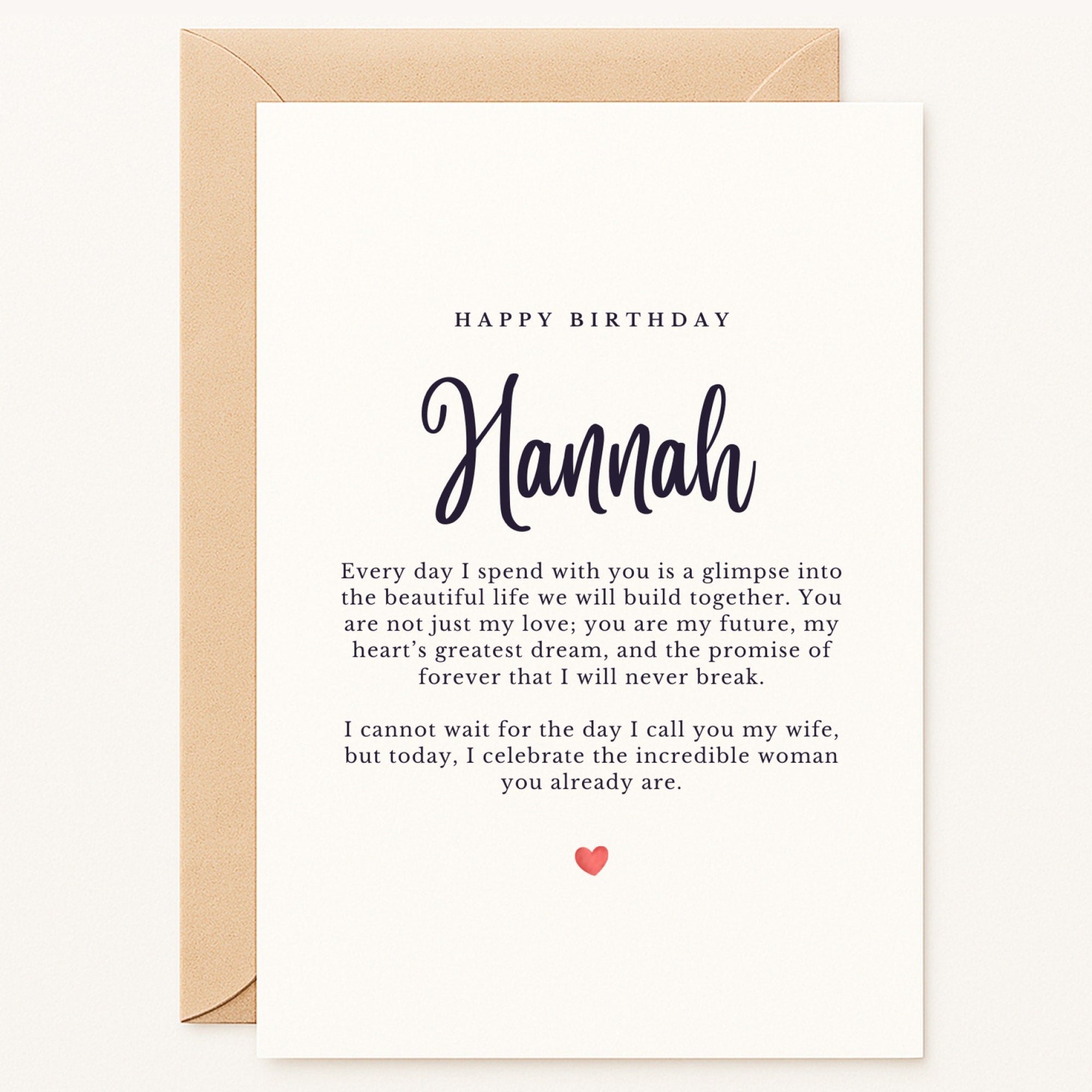 Personalized Birthday Card for Future Wife | Custom Name Love Card