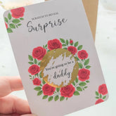 Red rose floral card for pregnancy or romantic surprise