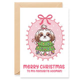 Shih Tzu Dog Merry Christmas Card - Greeting Card