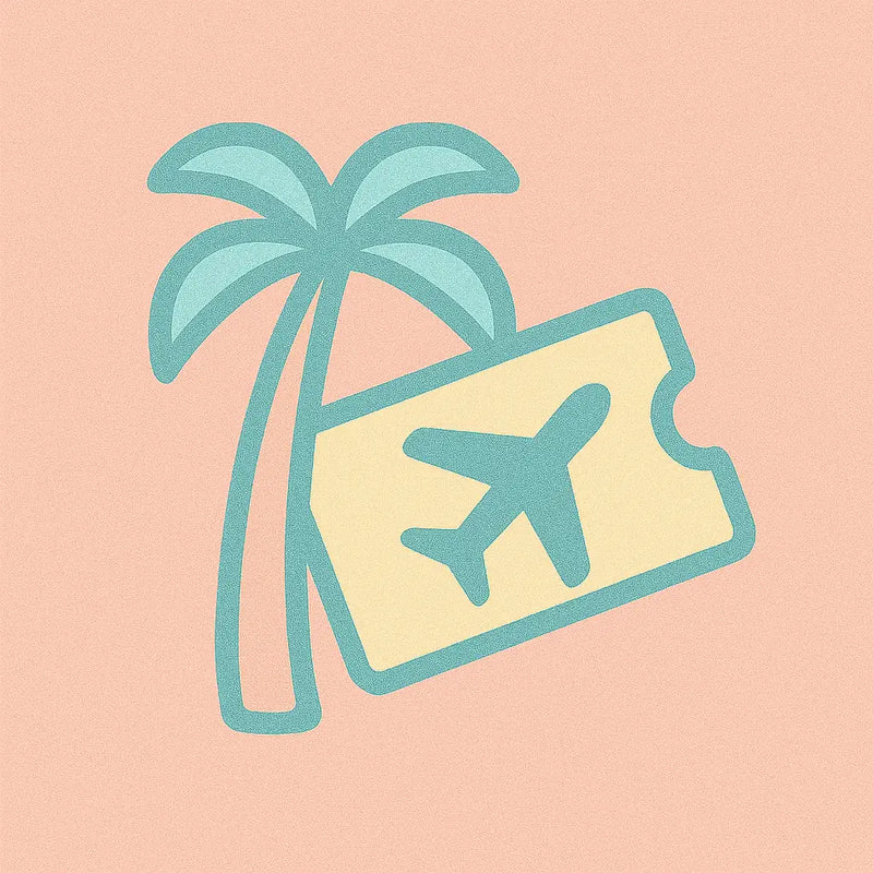 Personalised holiday & vacation foil tickets handmade in Ireland. Premium cardstock, foil finishes, kraft envelopes—perfect for travel reveals, city breaks, and beach escapes.