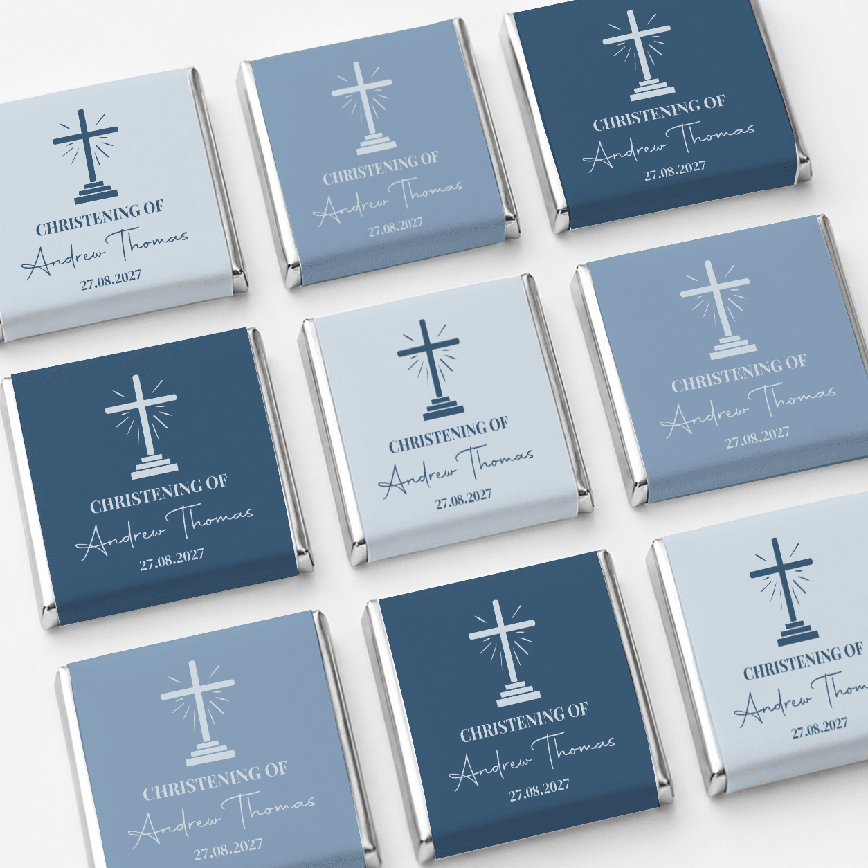 Sunburst Cross Mini Neapolitans, Christening Favours