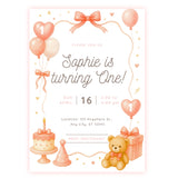 Handmade Invitations | Printarelle | Every little one deserves a beautiful welcome to their party, and this sweet pink