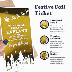Lapland Golden Foil Christmas Ticket – Festive Gift