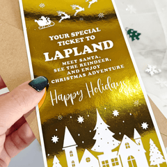 Lapland Golden Foil Christmas Ticket – Festive Gift