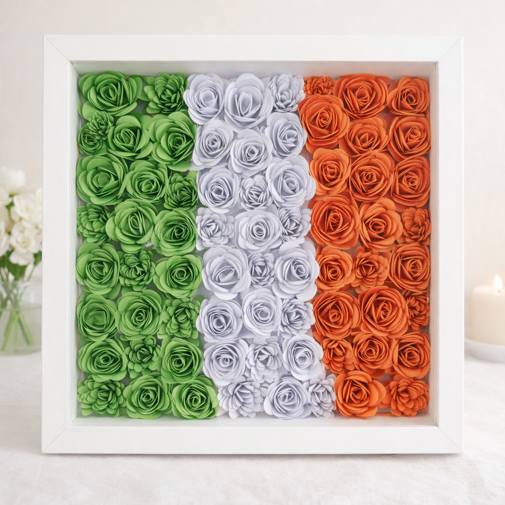 Personalised Irish Flag Shadow Box Frame - Handmade in Ireland