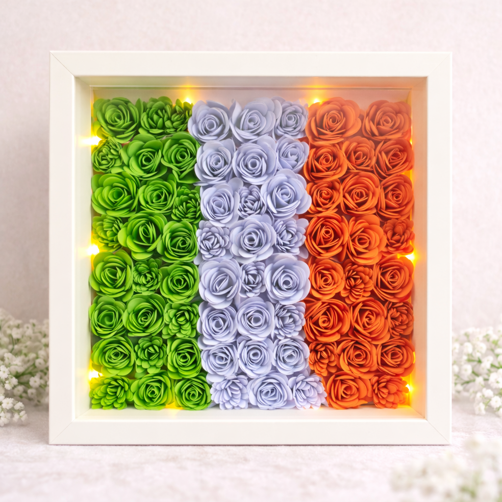 Personalised Irish Flag Shadow Box Frame - Handmade in Ireland