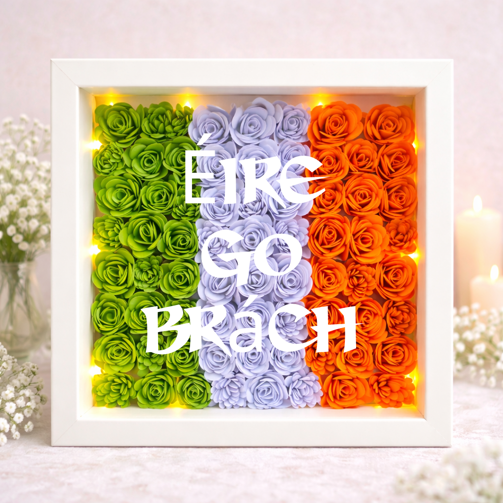 Personalised Irish Flag Shadow Box Frame - Handmade in Ireland