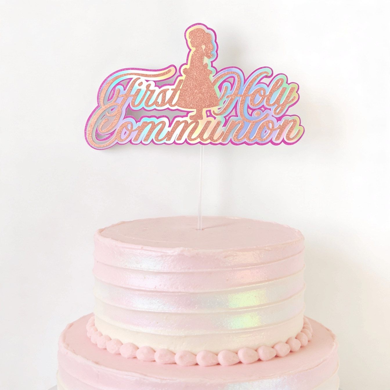 Handmade Cake Topper | Printarelle | This is not your average cake topper. Handcrafted from rose gold glitter