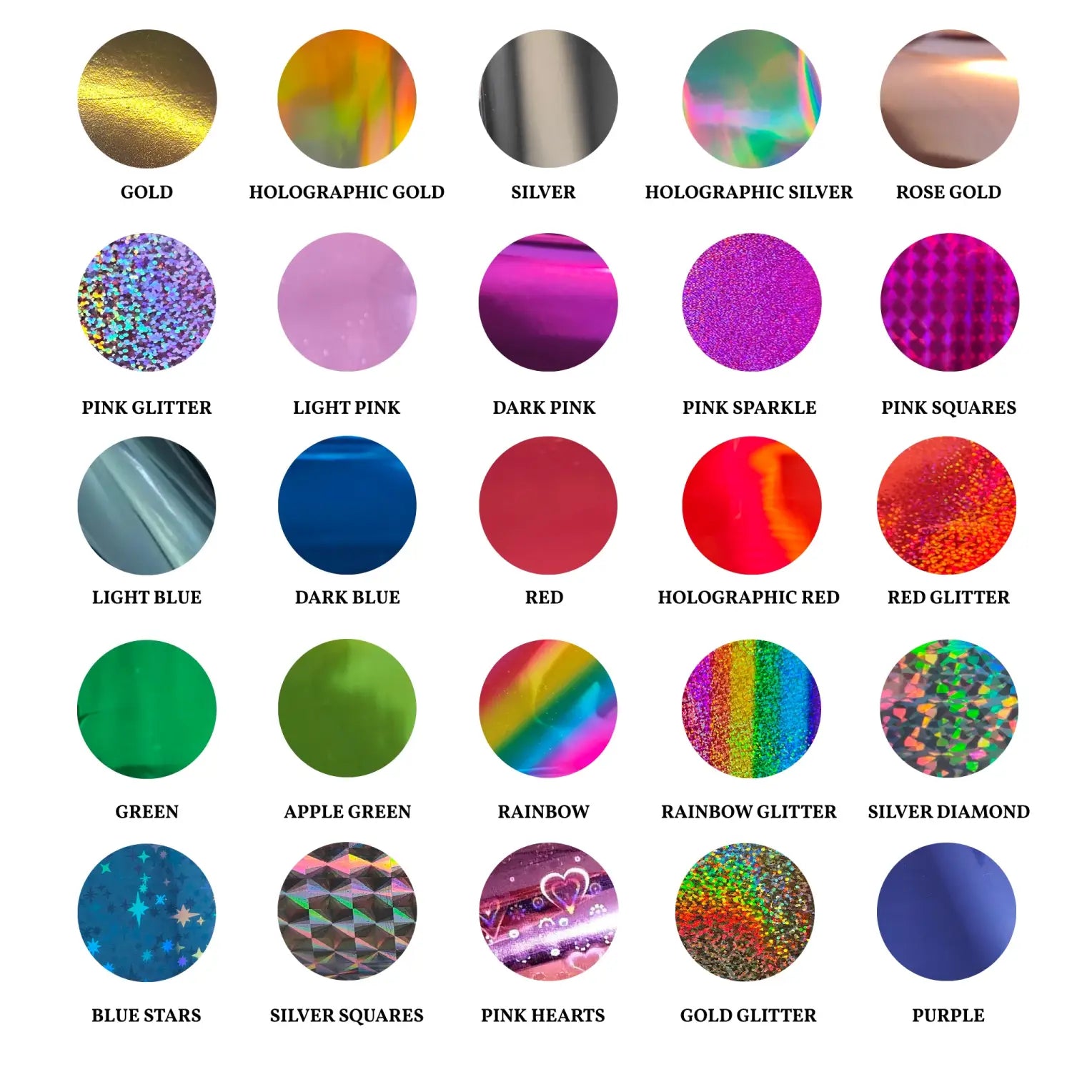 VARIATIONS OF FOIL COLORS