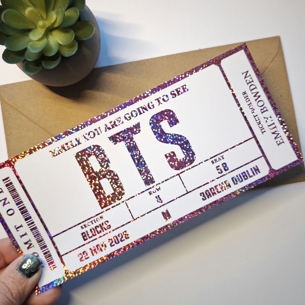 BTS Concert Foil Ticket | Personalised Keepsake Gift