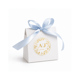 Monogram Wreath Wedding, Foil Sticker Favour Box