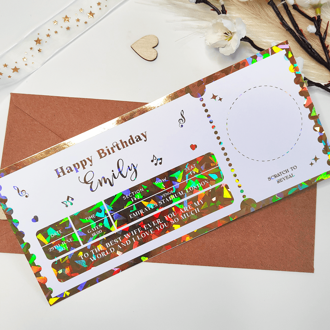 Personalized Foil Scratch-Off Concert Ticket