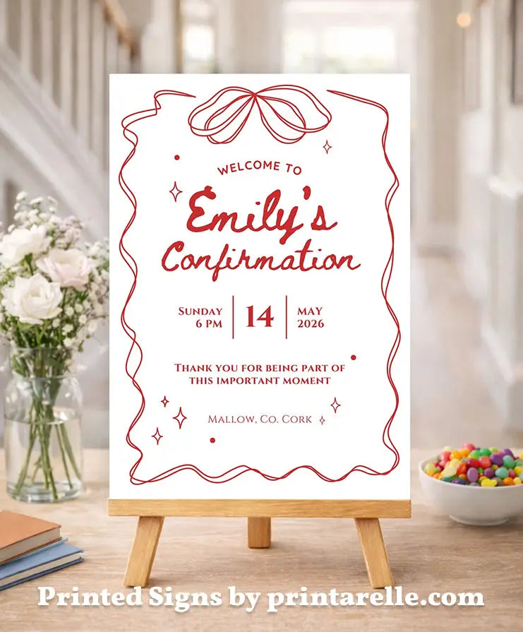 printed communion and confirmation welcome signs by printarelle