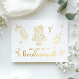 Will You Be My... Gold Foil Wedding Party Card | Cake & Celebration Design - gold foil, gold foil wedding, foil wedding