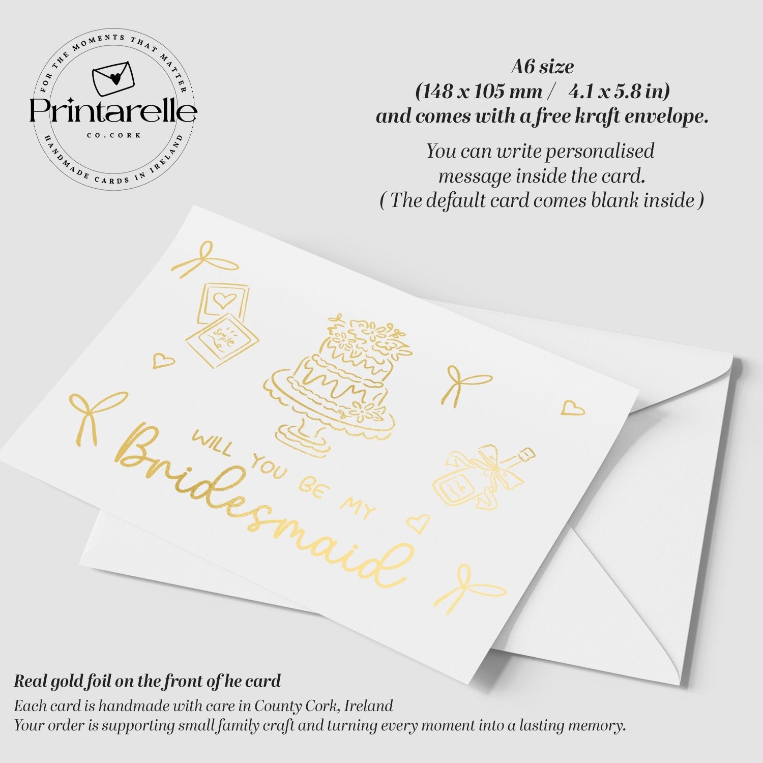 Will You Be My... Gold Foil Wedding Party Card | Cake & Celebration Design - gold foil, gold foil wedding, foil wedding
