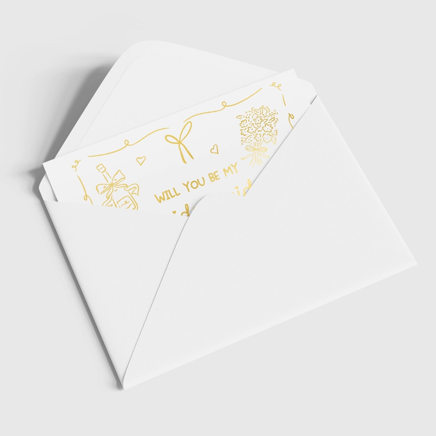 Will You Be My... Gold Foil Wedding Party Card | Bridesmaid Question Card - gold foil, real gold foil, real gold,