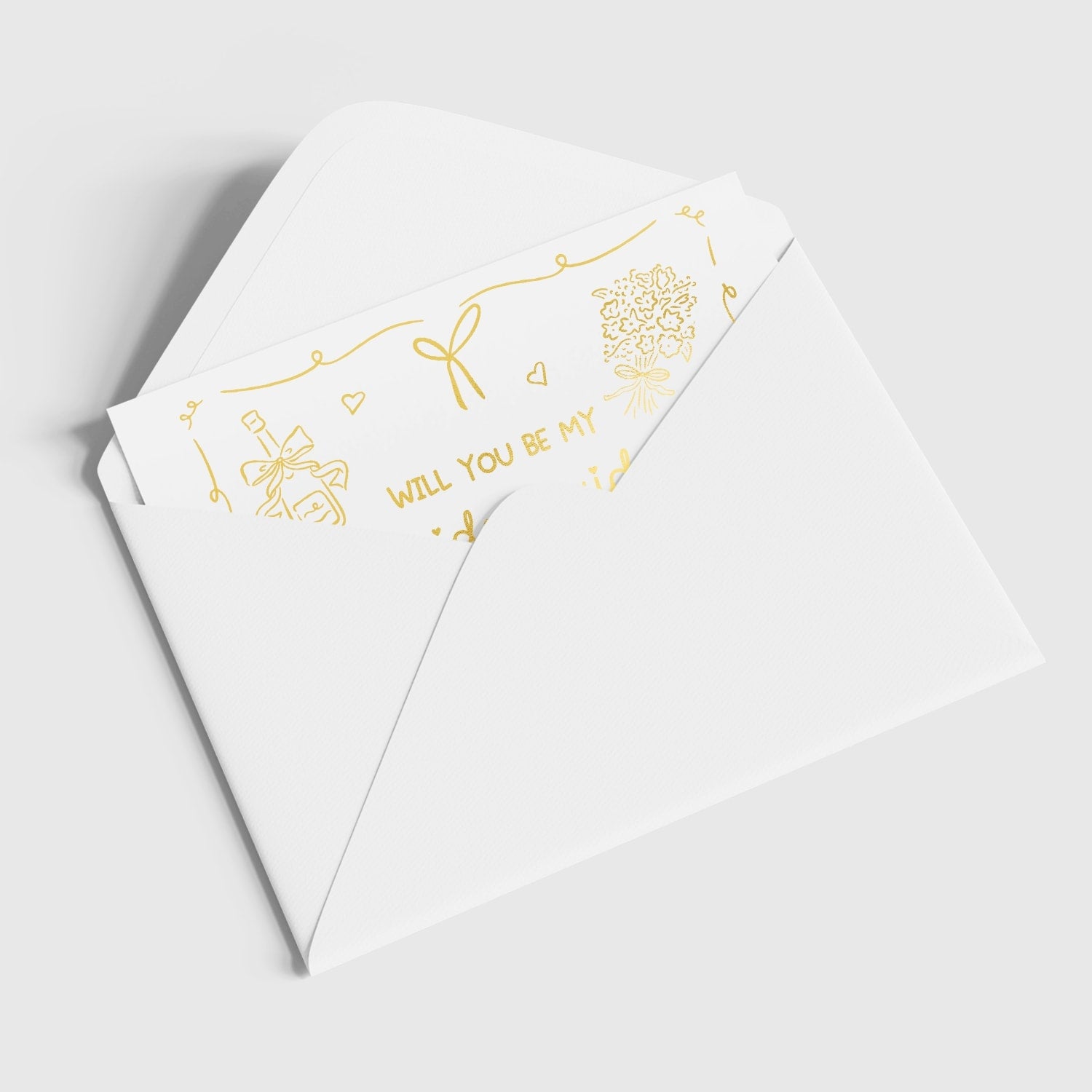 Will You Be My... Gold Foil Wedding Party Card | Bridesmaid Question Card - gold foil, real gold foil, real gold,