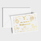Will You Be My... Gold Foil Wedding Party Card | Bridesmaid Question Card - gold foil, real gold foil, real gold,