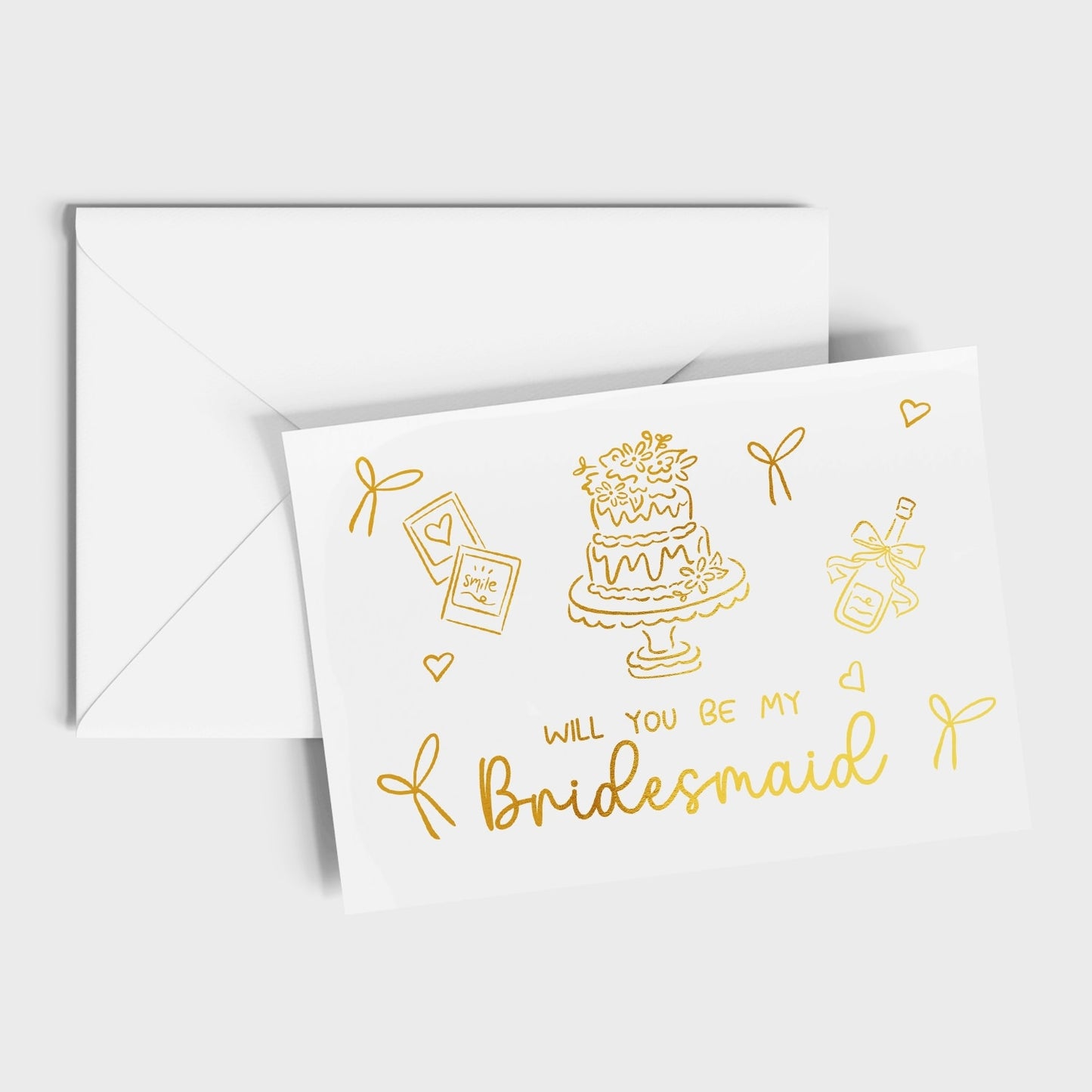 Will You Be My... Gold Foil Wedding Party Card | Cake & Celebration Design - gold foil, gold foil wedding, foil wedding