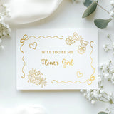 Will You Be My... Gold Foil Wedding Party Card | Bridesmaid Card - gold foil, real gold foil, real gold, flower girl,