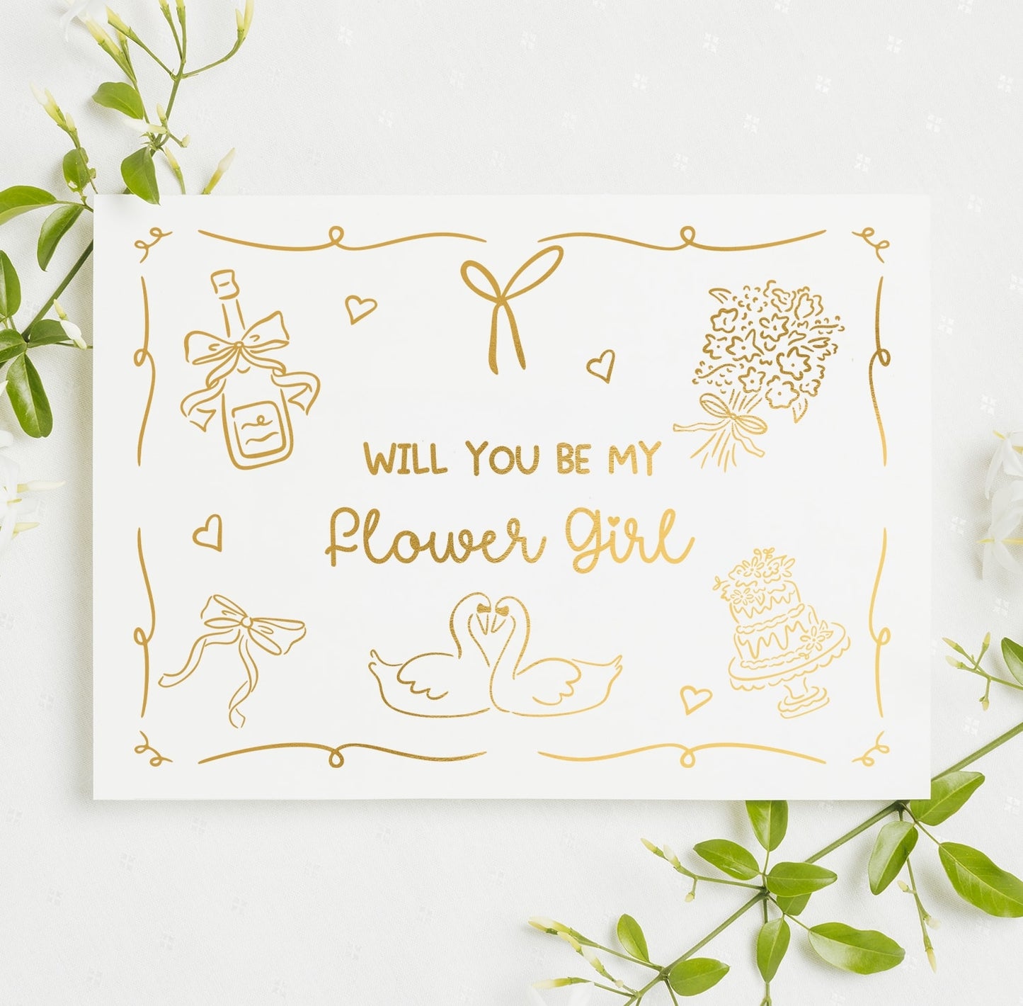 Will You Be My... Gold Foil Wedding Party Card | Bridesmaid Question Card - gold foil, real gold foil, real gold,