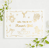 Will You Be My... Gold Foil Wedding Party Card | Bridesmaid Question Card - gold foil, real gold foil, real gold,