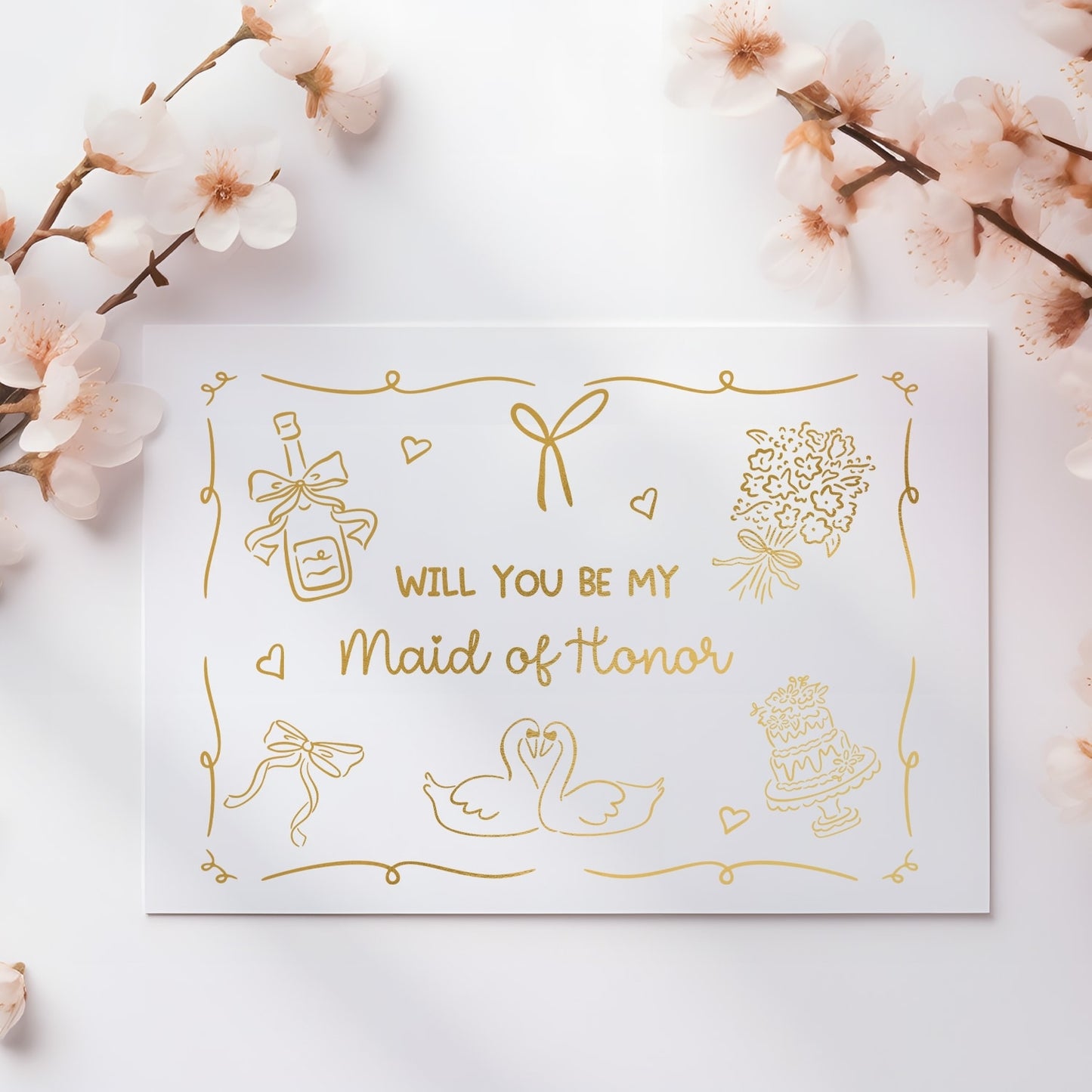 Will You Be My... Gold Foil Wedding Party Card | Bridesmaid Question Card - gold foil, real gold foil, real gold,
