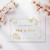 Will You Be My... Gold Foil Wedding Party Card | Bridesmaid Card - gold foil, real gold foil, real gold, flower girl,