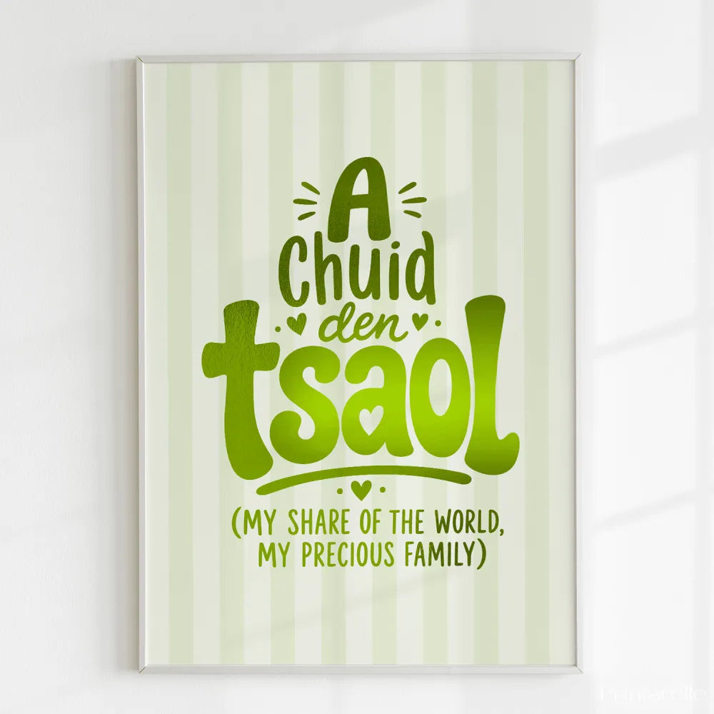 Handmade - Print - A Chuid den Tsaol Irish Language Print | Ireland