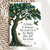 Handmade Greeting Card | Printarelle | A quietly moving card for a much-loved father. A majestic oak tree spreads