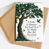 Handmade Greeting Card | Printarelle | A quietly moving card for a much-loved father. A majestic oak tree spreads