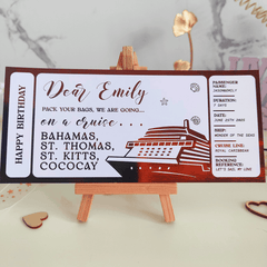 A Unique Gift Cruise Foil Ticket