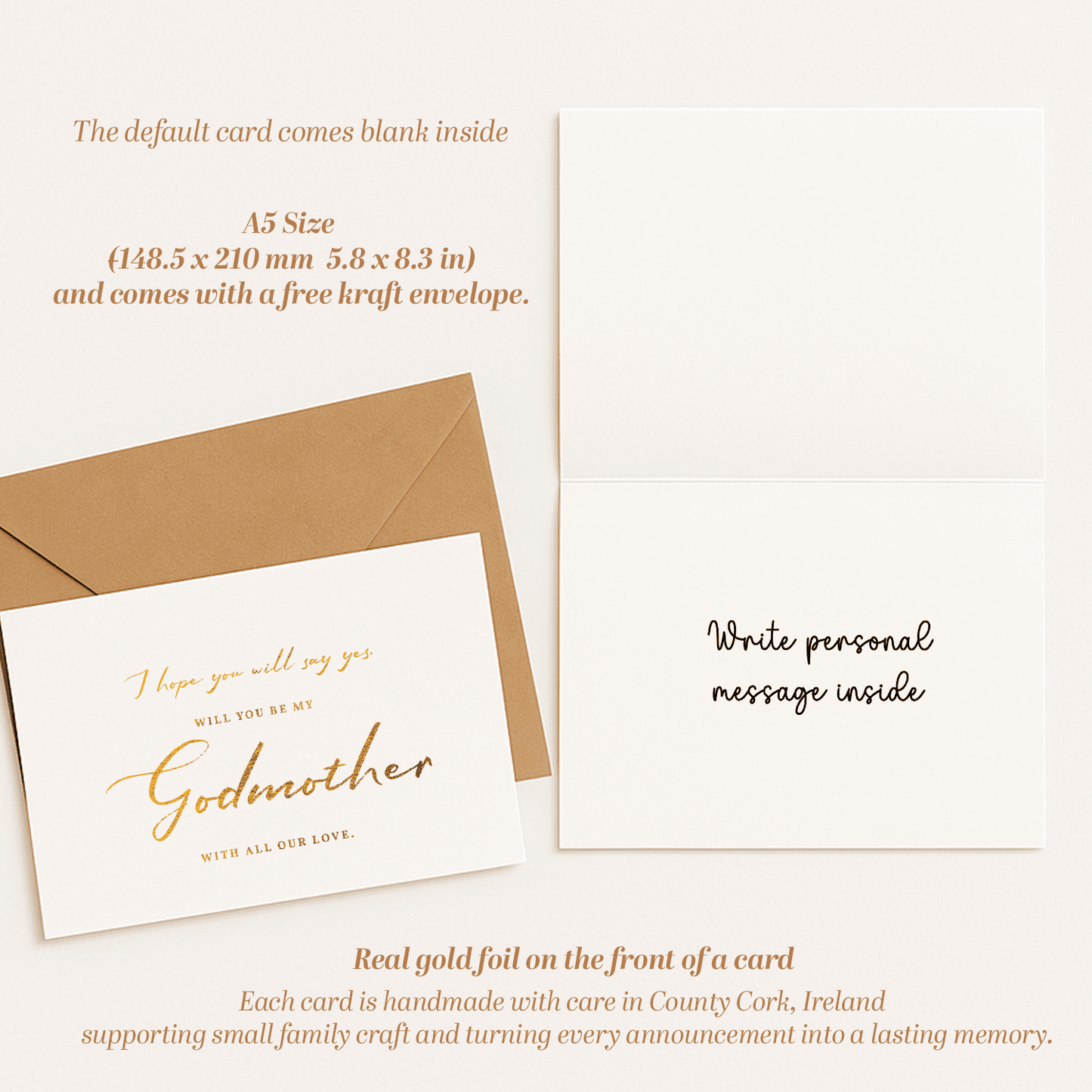 Will You Be My Godfather / Godmother Proposal Card - A5 / Godmother Greeting Card - Printarelle