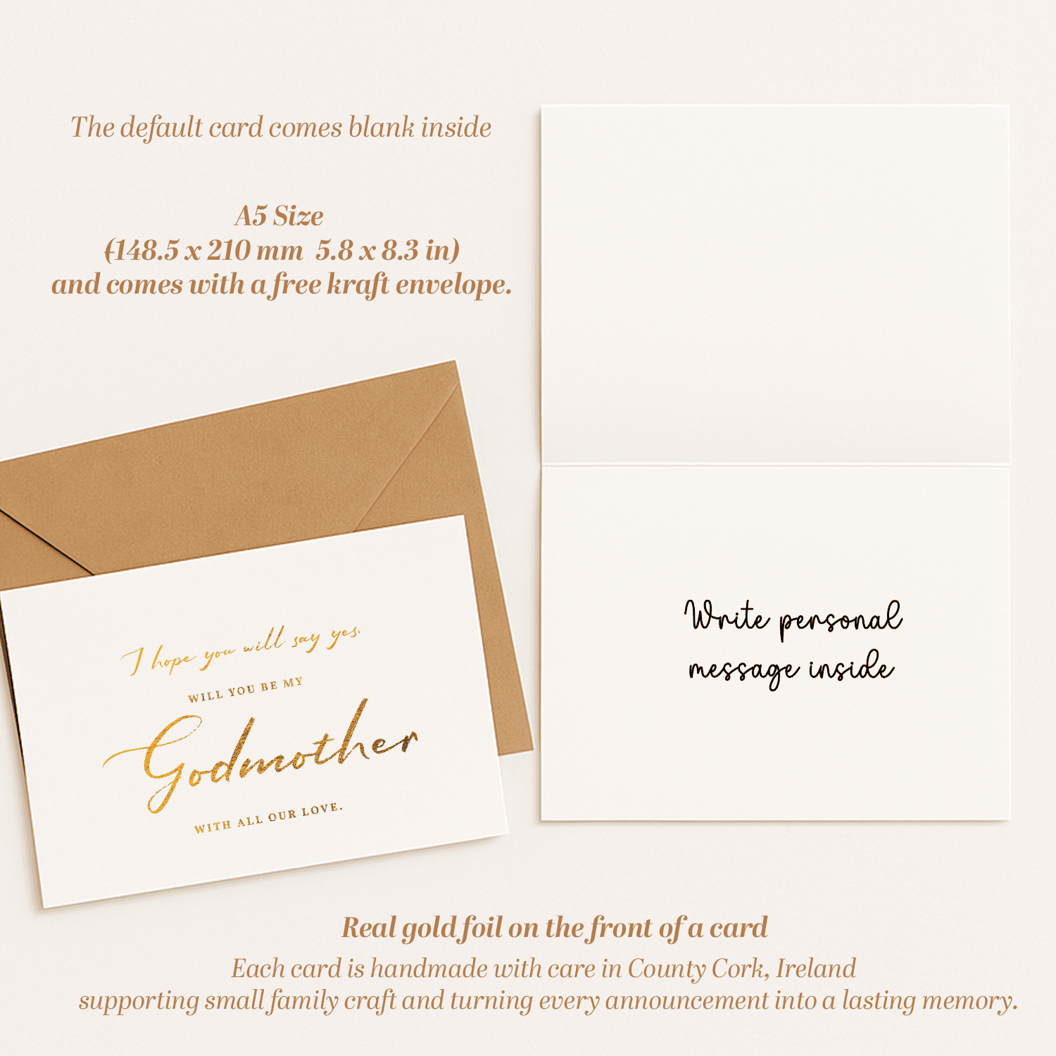 Will You Be My Godfather / Godmother Proposal Card - A5 / Godmother Greeting Card - Printarelle