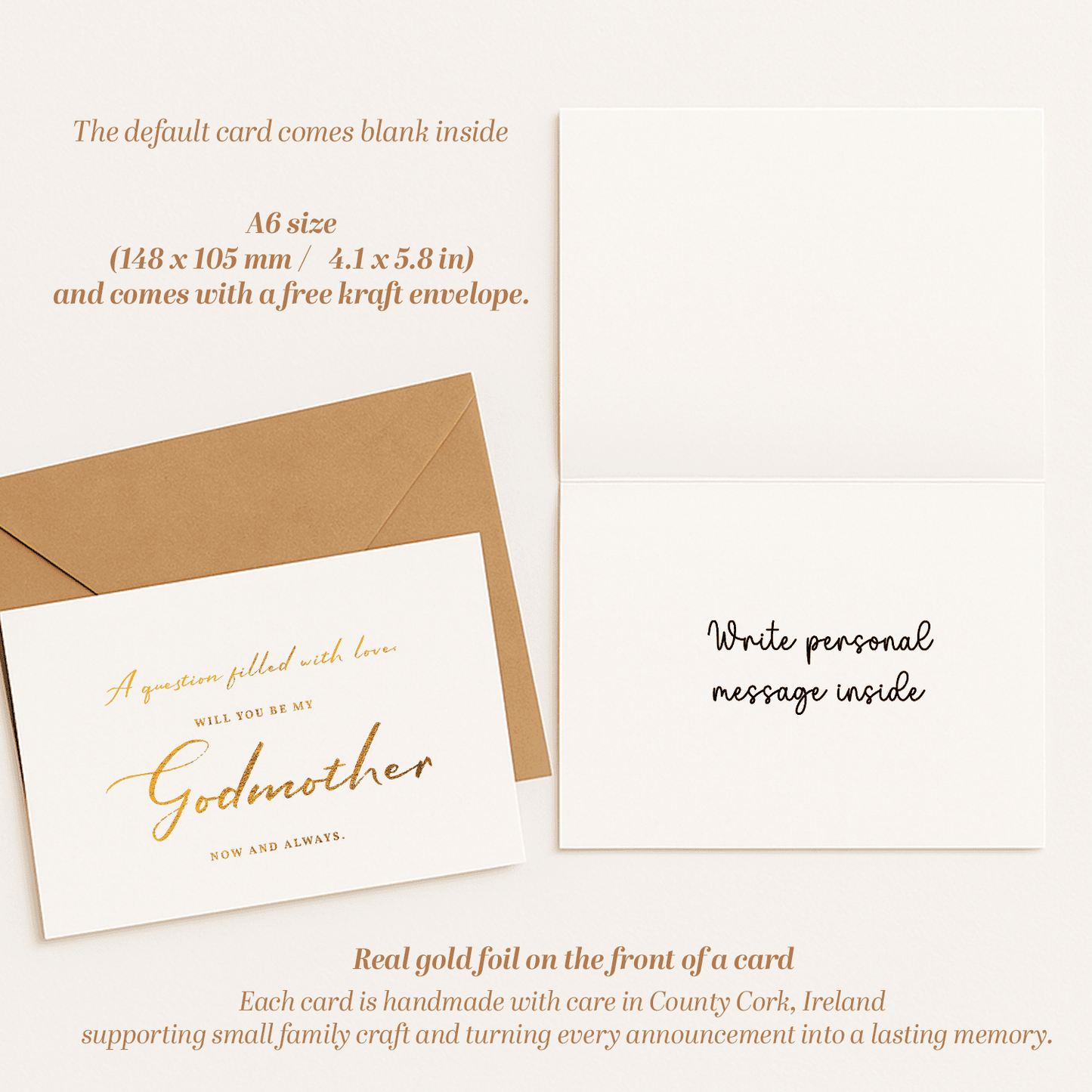 Godparent Proposal Card | Godmother or Godfather Option - A6 / Godmother Greeting Card - Printarelle