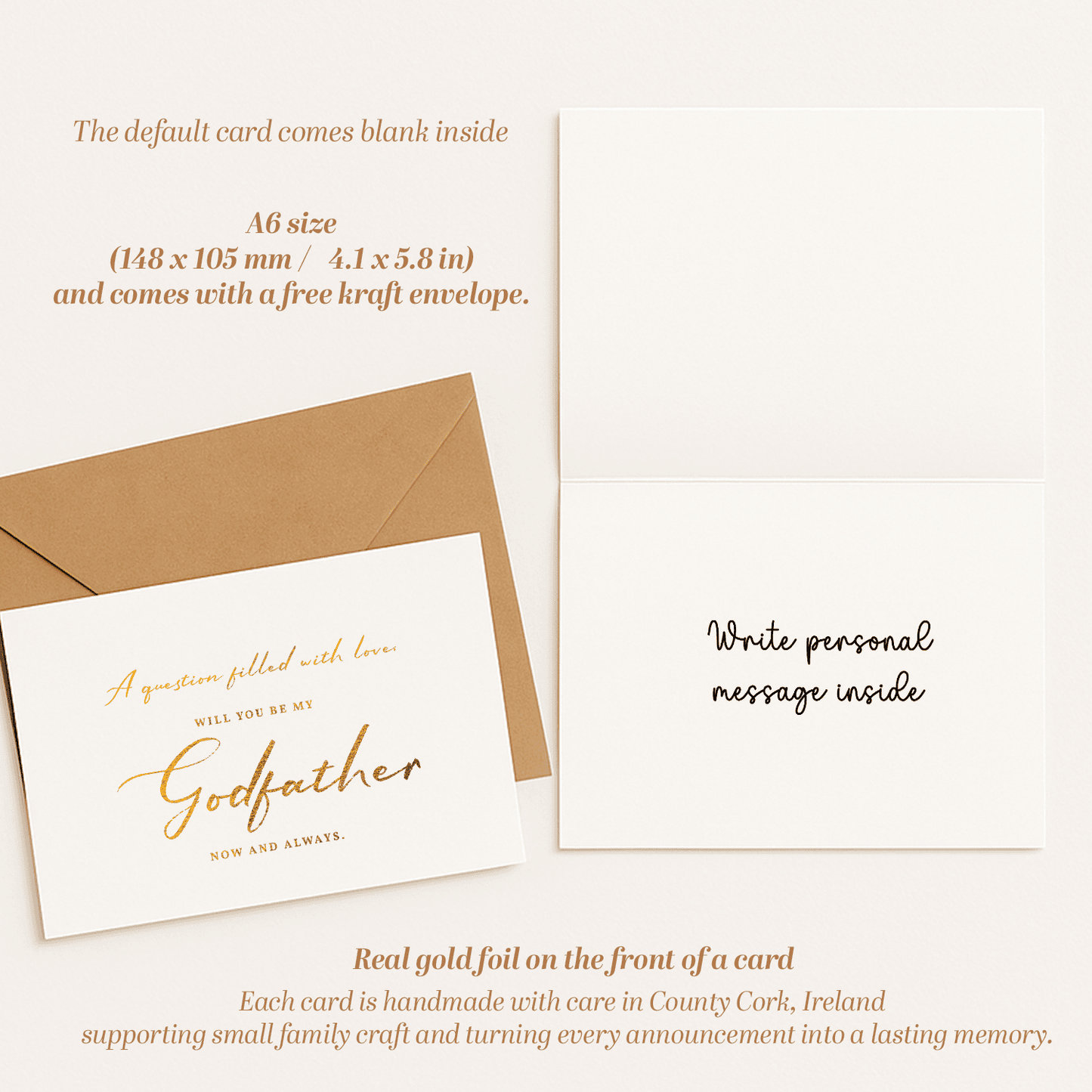 Godparent Proposal Card | Godmother or Godfather Option - A6 / Godfather Greeting Card - Printarelle