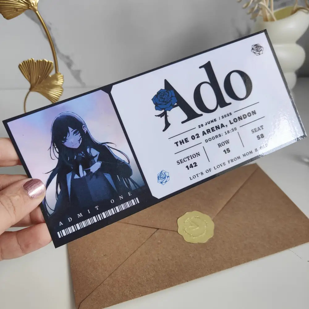 Ado Personalized Laminated Concert Ticket - Variation 1 - Laminated Ticket
