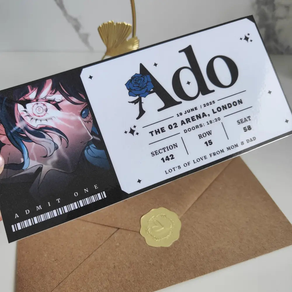Ado Personalized Laminated Concert Ticket - Variation 2 - Laminated Ticket