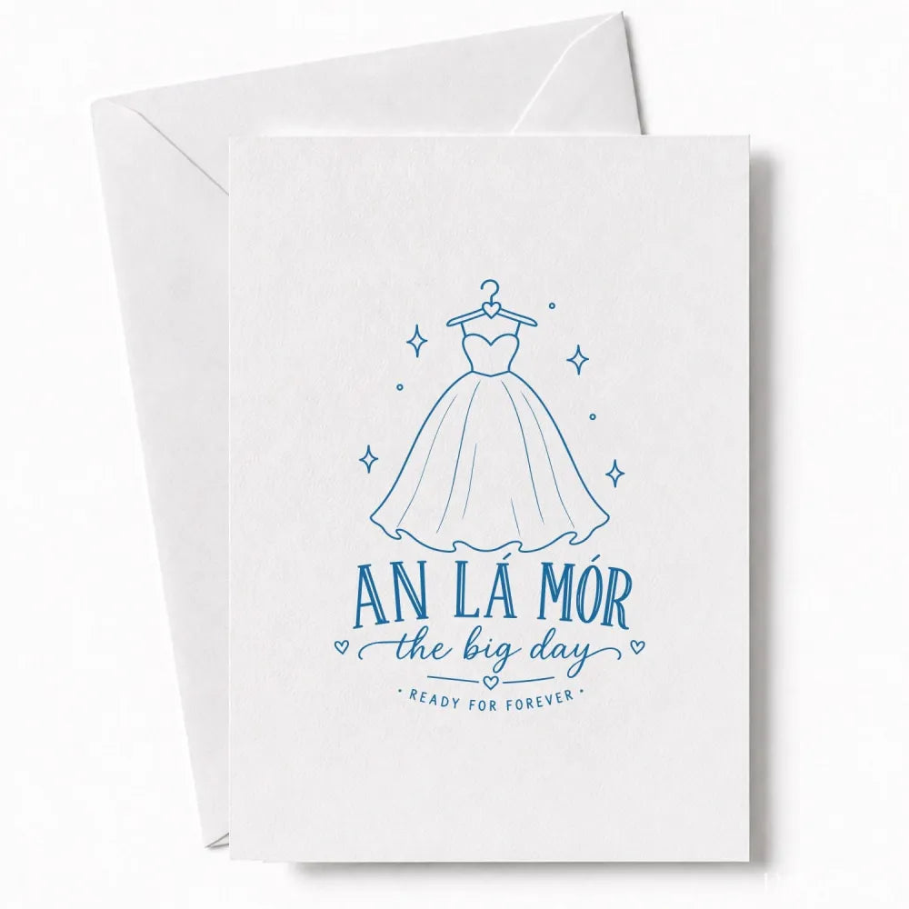 Handmade - Greeting Card - Irish Language Wedding Day Card – An Lá Mór | Ireland